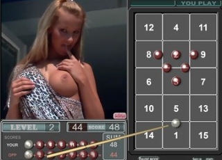 Billiards for undressing with a depraved blonde